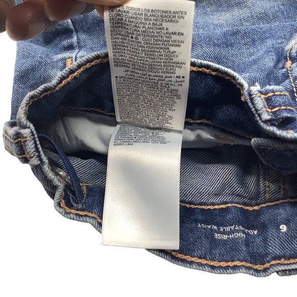 Old Navy High Rise Adjustable Waist Denim Shorts For Girls Size 6 - Picture 5 of 10